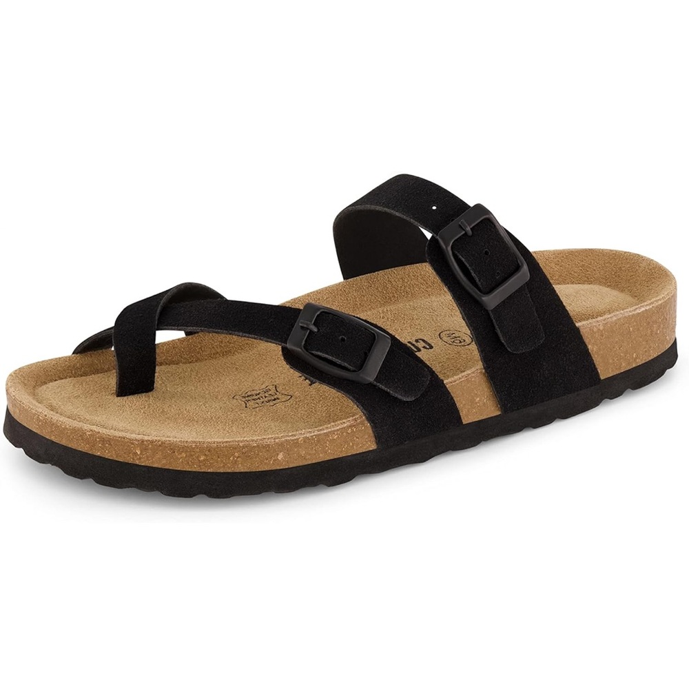 Black Double Strap Sandals